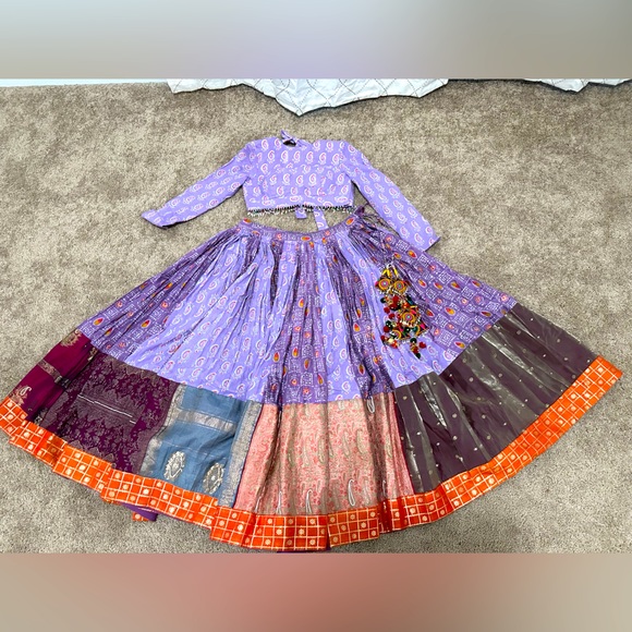 Annu’s Creation purple multicolor chaniya choli lehenga - Picture 6 of 17